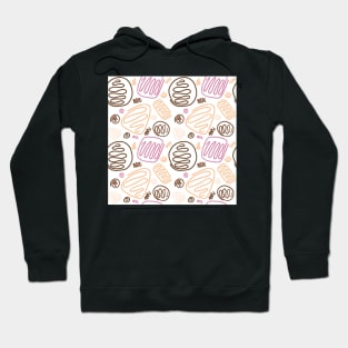 Pink Beige One Line Shapes Hoodie